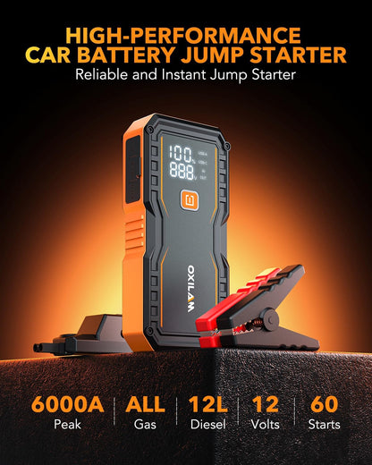 OXILAM Jump Starter 6000A for All Gas