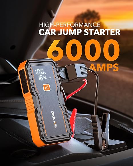 OXILAM Jump Starter 6000A for All Gas
