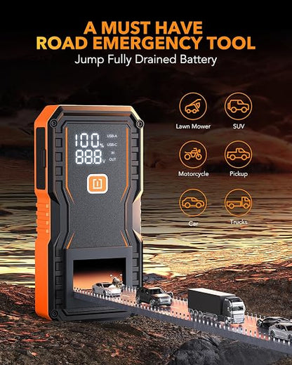OXILAM Jump Starter 6000A for All Gas